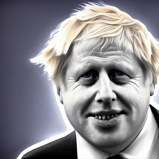 Image similar to boris johnson in the style of a bibically accurate angel, digital art