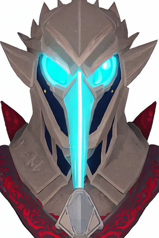 Image similar to an in game portrait of king rhoam from the legend of zelda breath of the wild, breath of the wild art style.