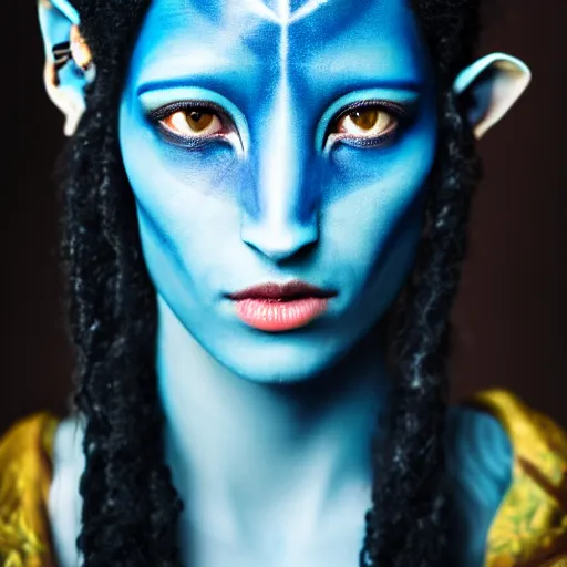 Image similar to award winning photography portrait, beautiful actor with third eye, avatar, leica 1 0 0 mm f 0. 8