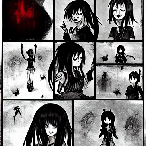 a dark picture comic featuring blood horror and goth