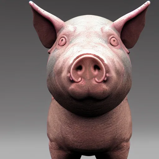 Image similar to An ancient pig, rendered by Antoine Verney-Carron and J. Lesaffre, trending on artstation, 4k, 8k, artstation 3d render, artstation 3d, artstation graphics, artstation lighting