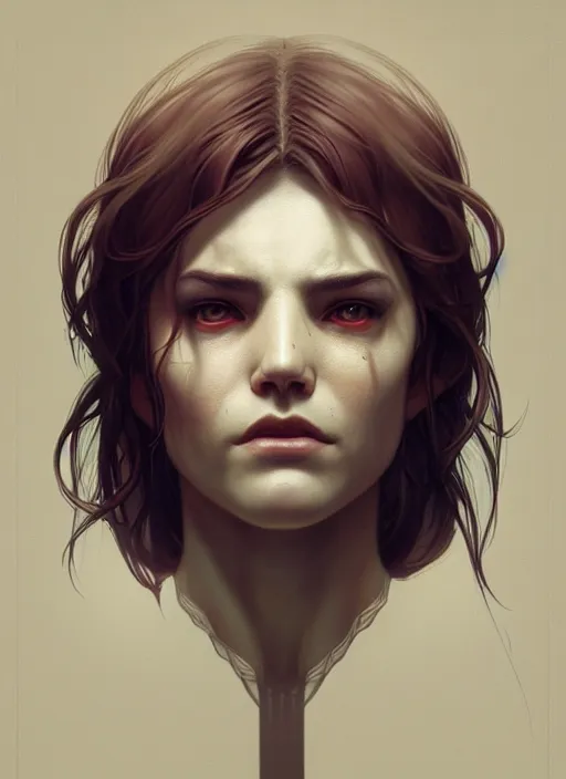 Prompt: symmetry, concept art by artgerm, distance portrait of a hyper realistic, frowning, sad bobby - six - killer from the rebel by greg rutkowski, alphonse mucha, octane render, highly detailed, high quality, 8 k, soft lighting, path traced, and uang guangjian and gil elvgren, symmetry!!