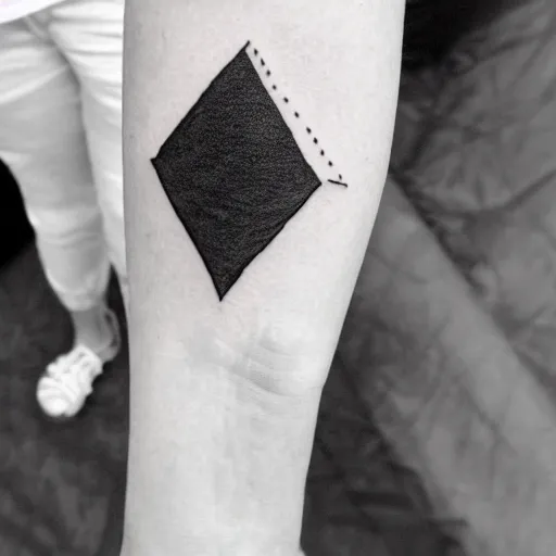 Image similar to handpoke tattoo of a simplistic black and white geometric shape, doodle, sharpie drawing, stick poke, lineart