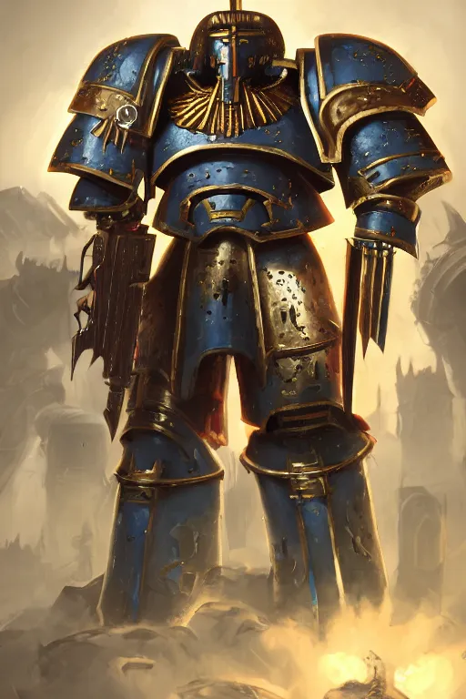 Image similar to armor portrait heros warhammer 4 0 k horus heresy fanart - the primarchs emperor by johannes helgeson animated with vfx concept artist & illustrator global illumination ray tracing hdr fanart arstation zbrush central hardmesh 8 k octane renderer comics stylized