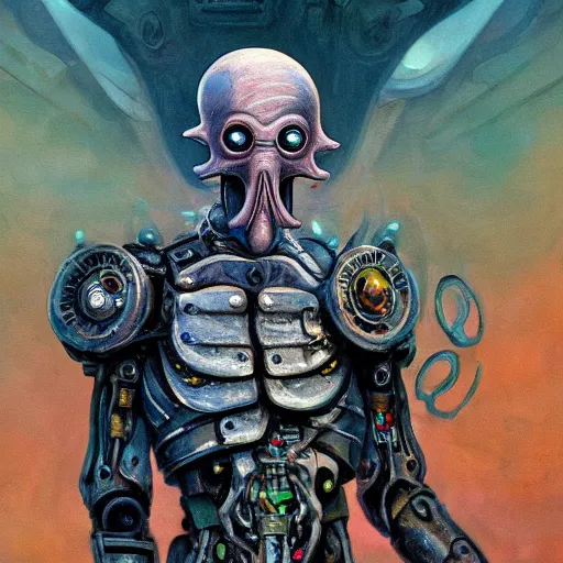 A cyborg Squidward Tentacles as the ultimate tyrant | Stable Diffusion ...