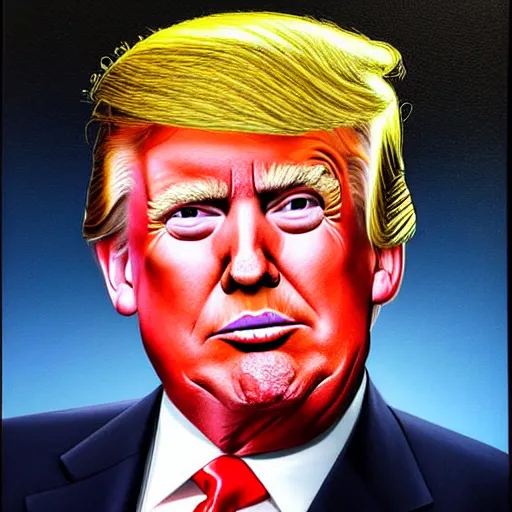 Image similar to donald trump portrait in the style of jason edmiston