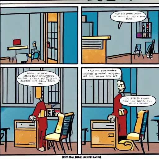 Prompt: a comic page in the style of Chris Ware