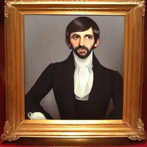 Image similar to regency era painting of a young ringo starr without beard