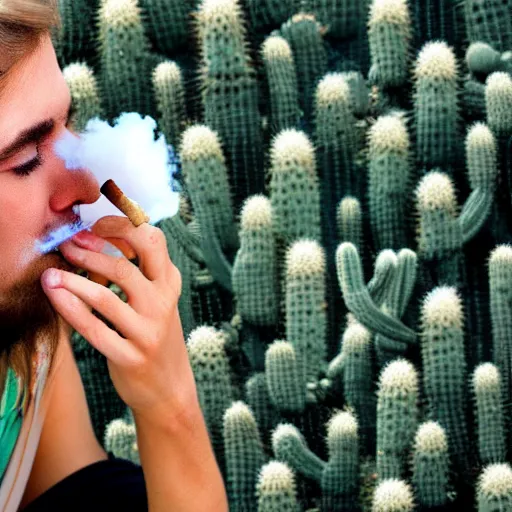 Image similar to having a cigarette with a cactus