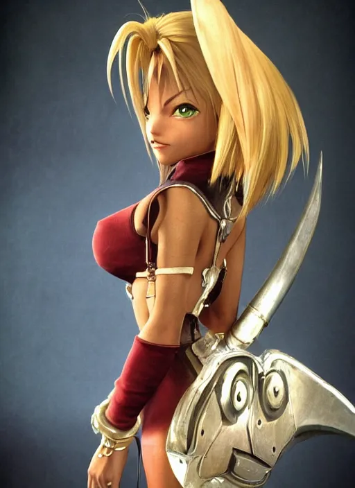 Image similar to a full portrait photo of real - life garnet iconic character official artwork in a final fantasy ix, f / 2 2, 3 5 mm, 2 7 0 0 k, lighting, perfect faces, award winning photography.