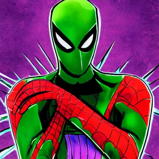 Image similar to green red spider man in Dhaka comic book art style by Stan Lee