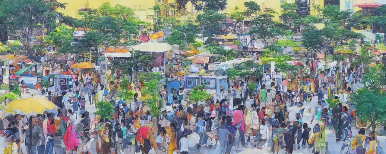 Image similar to Bangalore, art By Hiorshi Nagai