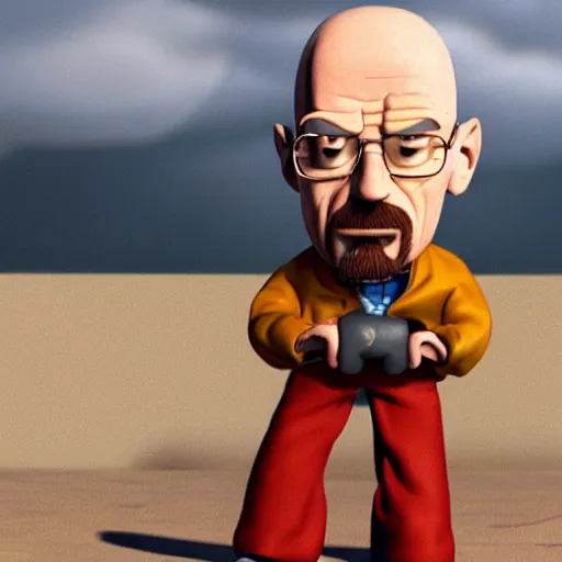 Image similar to walter white as a pixar character