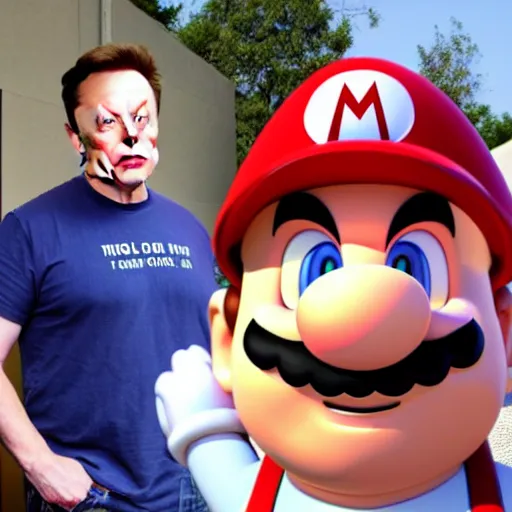 Image similar to Elon Musk as Super Mario