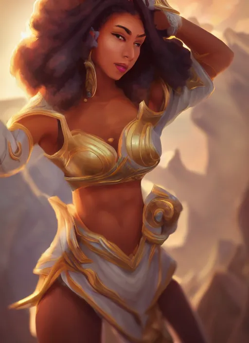 Image similar to zenra taliyah, from league of legends, au naturel, pawg, aokan, hyper detailed, digital art, overhead view, trending in artstation, studio quality, smooth render, unreal engine 5 rendered, octane rendered, art style by kristen liu - wong and natalie krim andlera balashova and wlop and samantha mandala