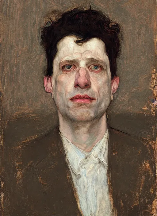 Prompt: sam harris by jeremy lipking egon schiele gottfried helnwein