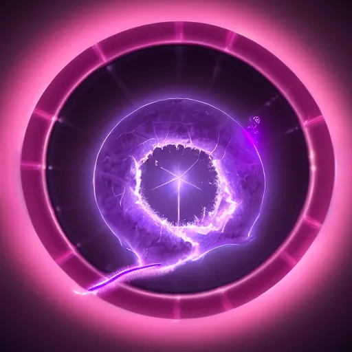 Prompt: digital illustion of a glowing purple energy ringed portal to heaven, deviantArt, artstation, artstation hq, hd, 4k resolution