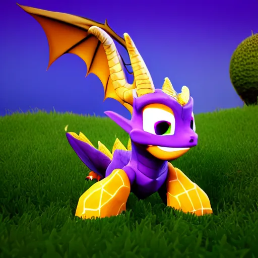 Image similar to Spyro the Dragon, cute, 3D render