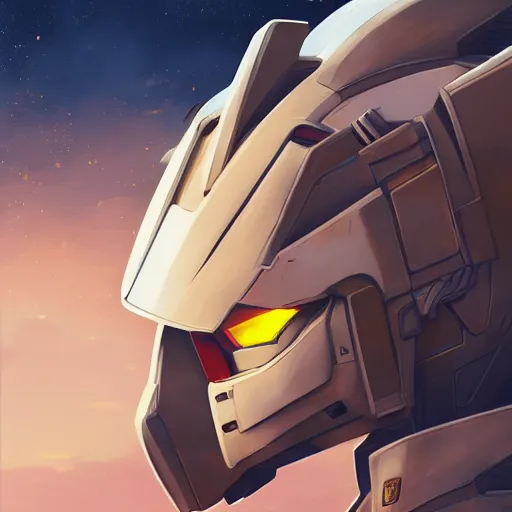 Prompt: portrait of a lion as a gundam pilot, with an intricate, detailed, urban inspired hiphop afro futuristic helmet, vector behance hd jesper ejsing, rhads, makoto shinkai, lois van baarle, ilya kuvshinov, rossdraws, hd, 3 2 k, ilya kuvshinov, gustav klimt