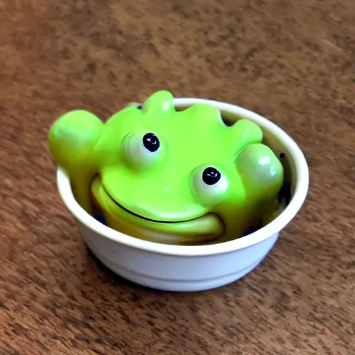 Image similar to frog in yogurt