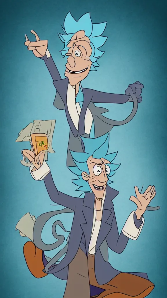 Image similar to rick sanchez as a disney character, 8 k