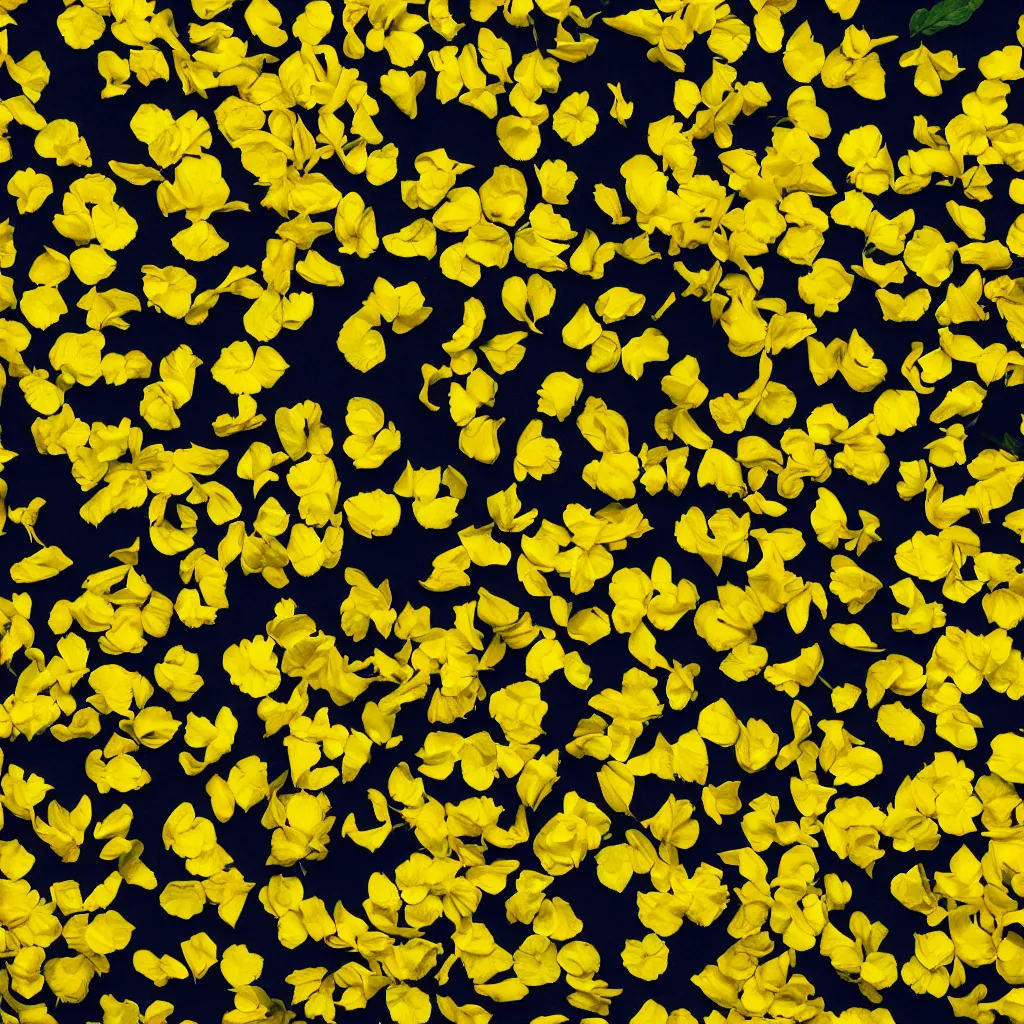 Prompt: a chaleidoscope of yellow flower petals