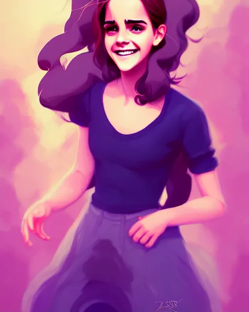 Image similar to beautiful full body Emma Watson smiling illustration by lois van baarle and loish and ross tran and rossdraws and sam yang and samdoesarts and artgerm