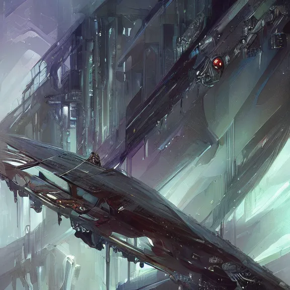Image similar to a painting in the style of stephan martiniere
