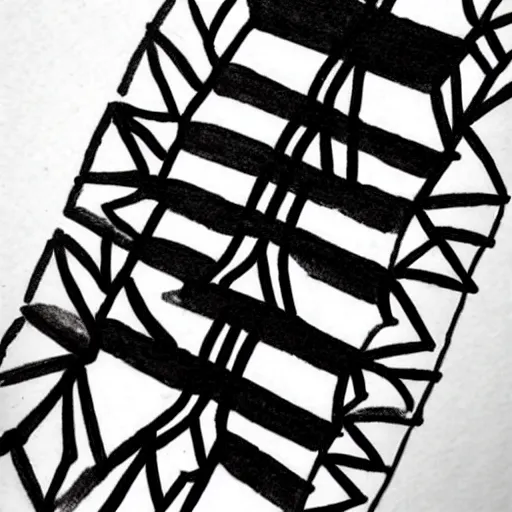 Prompt: handpoke tattoo of a simplistic black and white geometric shape, doodle, sharpie drawing, stick poke, lineart