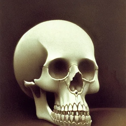 Prompt: ornate pearl and glass skull by William Adolphe Bouguereau