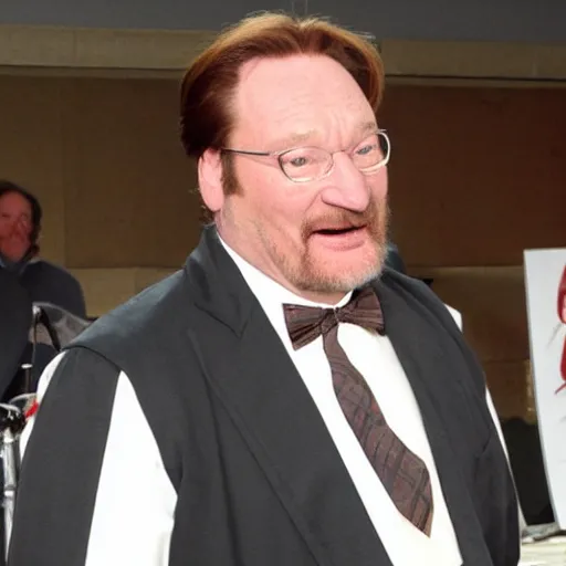 Prompt: stephen root pretending to be phil hartman