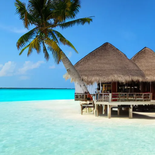 Prompt: the beach, maldives