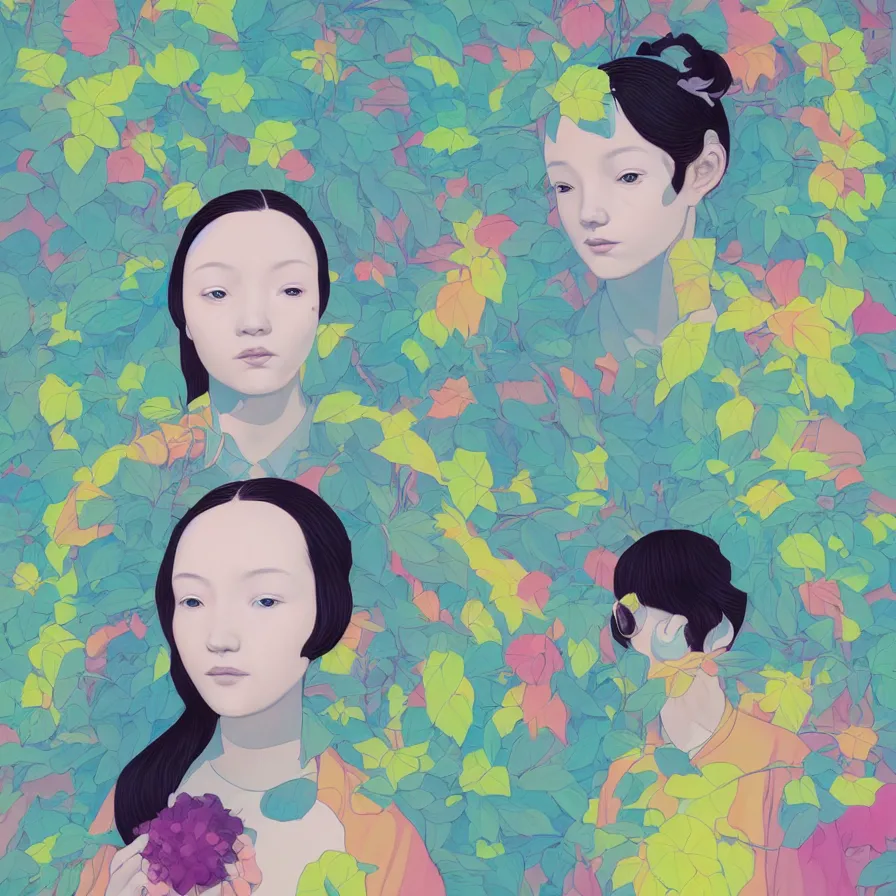 Image similar to portrait of a girl, beeple and james jean, chiho aoshima color scheme