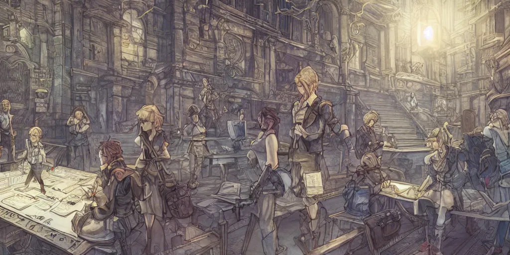 Prompt: but we refuse to believe that the bank of justice is bankrupt. ultrafine highly detailed colorful illustration, intricate linework, sharp focus, octopath traveler, final fantasy, unreal engine highly rendered, global illumination, radiant light, intricate environment