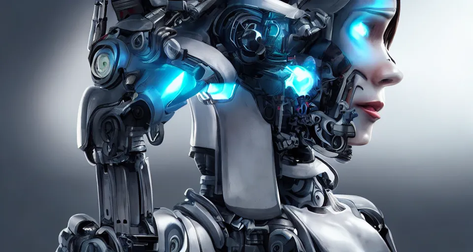 Image similar to beutiful girl cyborg, trending artstaition, unreal engine