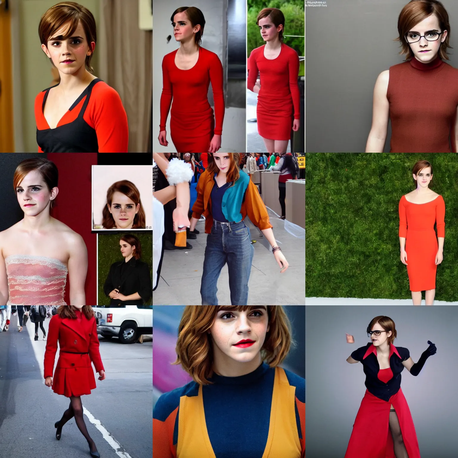 Prompt: emma watson cosplaying as velma