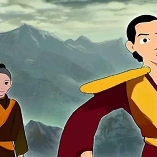 Image similar to a screenshot of mark zuckerberg in the tv show avatar the last airbender