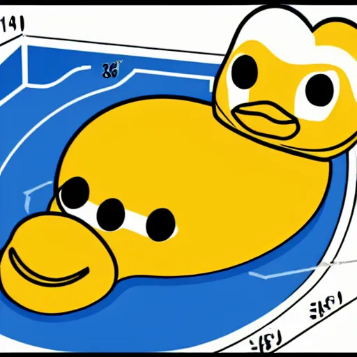 Prompt: cross-sectional diagram of a rubber duck