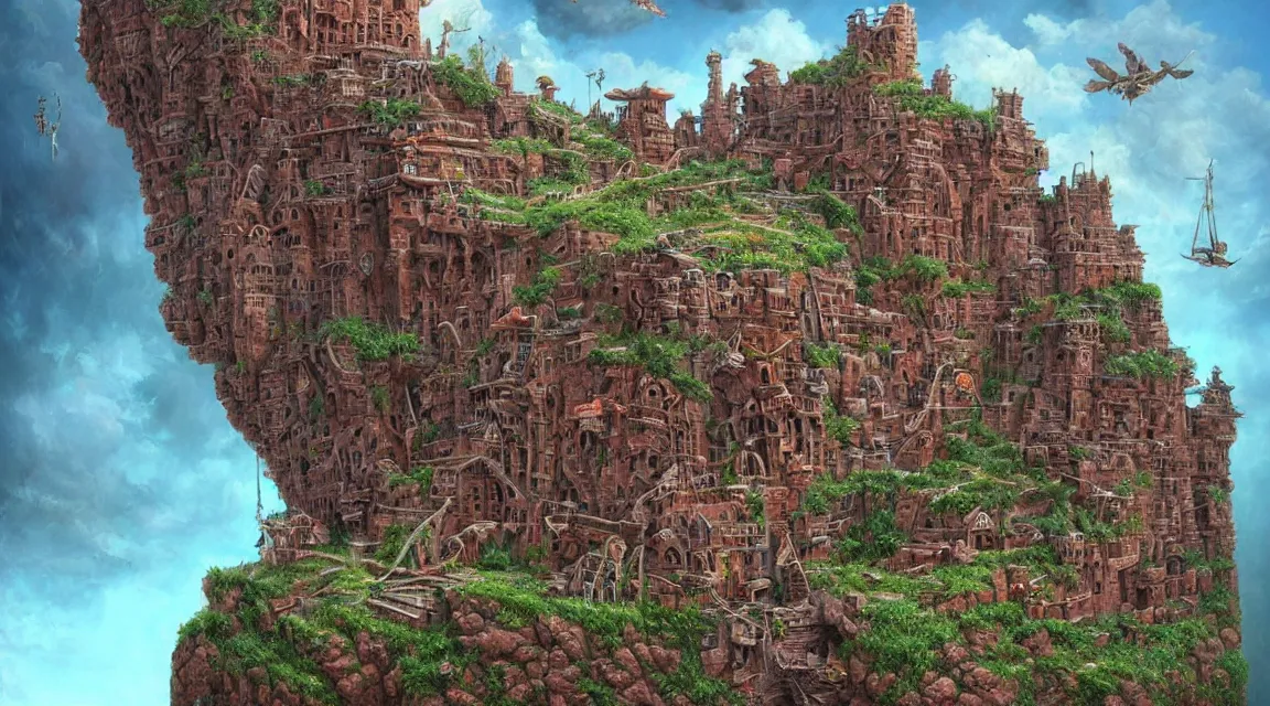 Image similar to Very very very very highly detailed epic photo, sculpted cliff dwelling city building, by Vladimir Manyukhin, by Simon Stålenhag, by Zdzisław Beksiński, by Guido Borelli, by Nathan Walsh, by Peter Gric, Wild vegetation, mold, deviantart, trending on artstation, Photorealistic, Incredible Depth, vivid colors, polychromatic, glowing neon, HDR Unreal Engine 64 megapixels IMAX Terragen 4.0, 8k resolution concept art filmic complex utopian mysterious moody futuristic