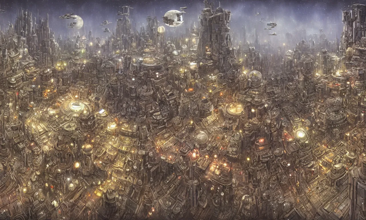 Prompt: highly detailed, intricate stunning image of star wars city from street level, by shaun tan, stunning atmosphere