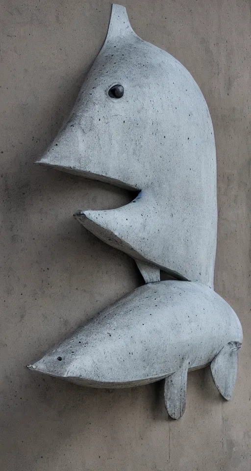 Image similar to a brutalist concrete whale sculpture, highly detailed, pentax photograph