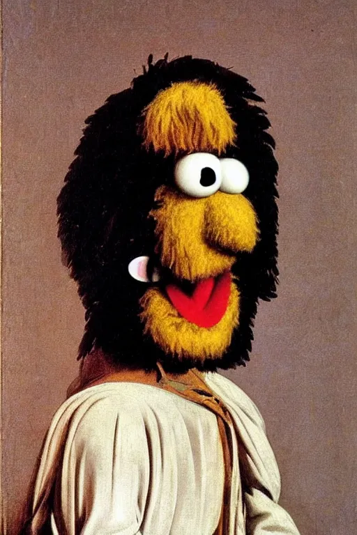 Image similar to a muppet painted by Caravaggio