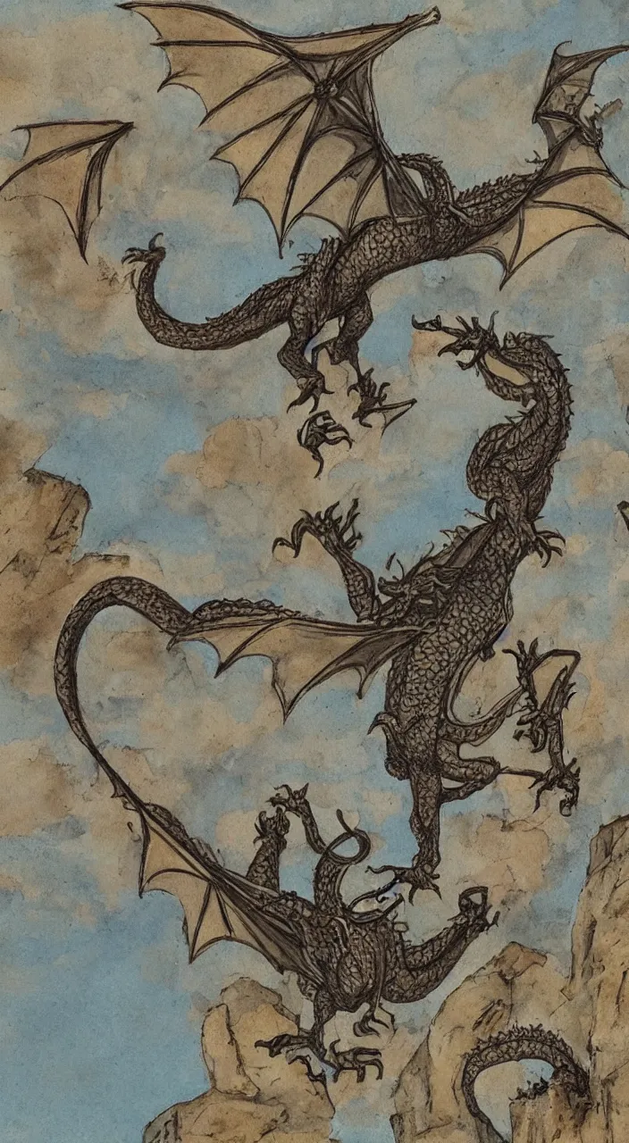 Prompt: a dragon flying around a medieval tower