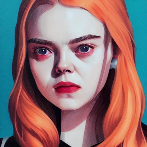 Image similar to Elle Fanning in The Mandalorian picture by Sachin Teng, asymmetrical, dark vibes, Realistic Painting , Organic painting, Matte Painting, geometric shapes, hard edges, graffiti, street art:2 by Sachin Teng:4