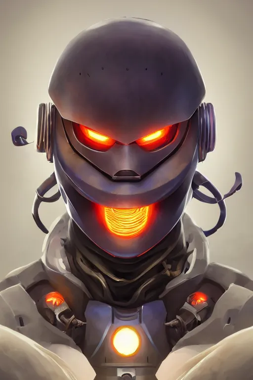 Image similar to epic mask helmet robot ninja portrait stylized as fornite style game design fanart by concept artist gervasio canda, behance hd by jesper ejsing, by rhads, makoto shinkai and lois van baarle, ilya kuvshinov, rossdraws global illumination radiating a glowing aura global illumination ray tracing hdr render in unreal engine 5