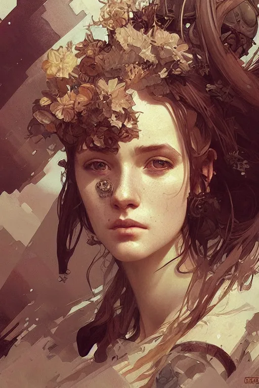 Image similar to A full portrait of a beautiful post apocalyptic sailor, intricate, elegant, highly detailed, digital painting, artstation, concept art, smooth, sharp focus, illustration, art by Krenz Cushart and Artem Demura and alphonse mucha
