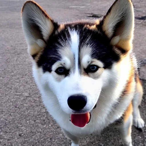 Prompt: huskie corgi hybrid