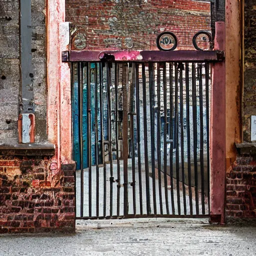 Prompt: old factory gate