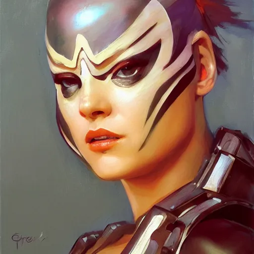 Image similar to greg manchess portrait painting of partially armored leeloo from the 5 th element as overwatch character, medium shot, asymmetrical, profile picture, organic painting, sunny day, matte painting, bold shapes, hard edges, street art, trending on artstation, by huang guangjian, gil elvgren, ruan jia, randy vargas, greg rutkowski