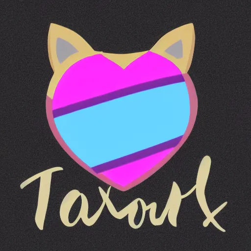 Prompt: fox cute heart illustration trans flag colors